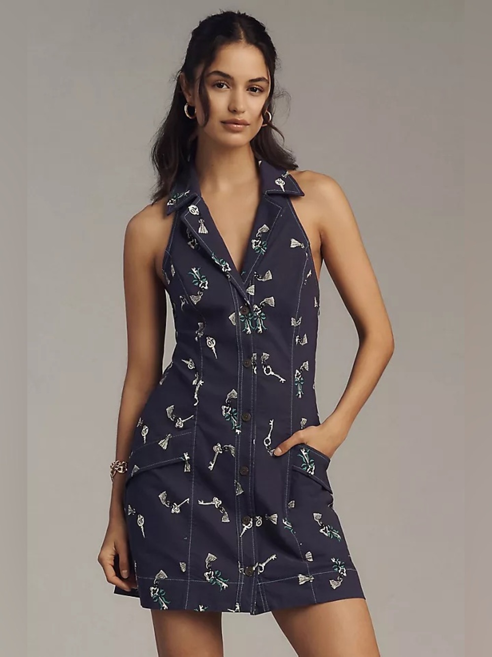 NWOT Anthropologie Maeve Sleeveless T-Back Blazer Mini Dress